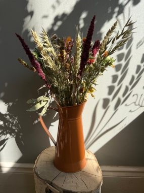 Dried Flowers in a Enamel jug